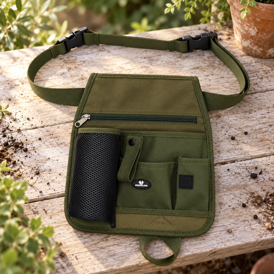 ceinture porte-outils de jardin de Case4Life, mise en situation au jardin