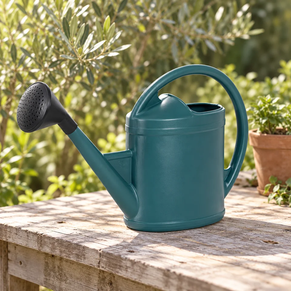arrosoir Parisien ovale six litres de EDA, mise en situation au jardin
