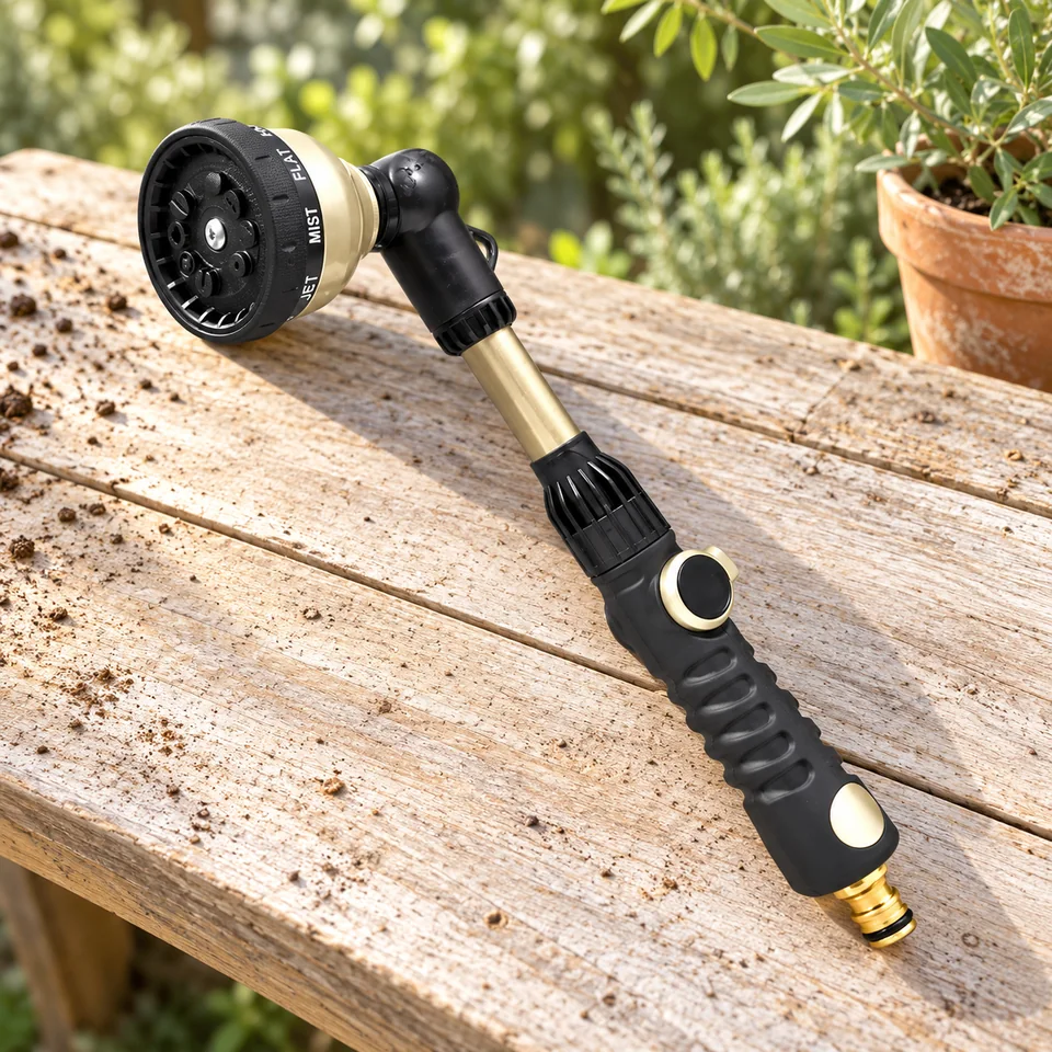 lance d’arrosage dix modes de rainfactory, mise en situation au jardin