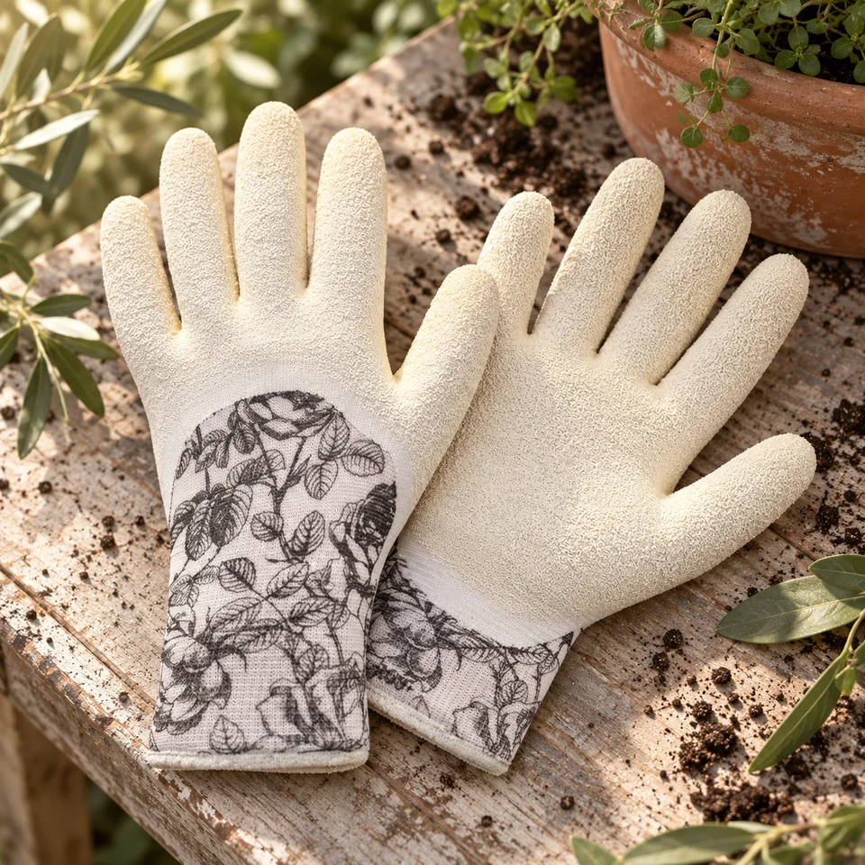 gants Flower taille 8 de ROSTAING, mise en situation au jardin