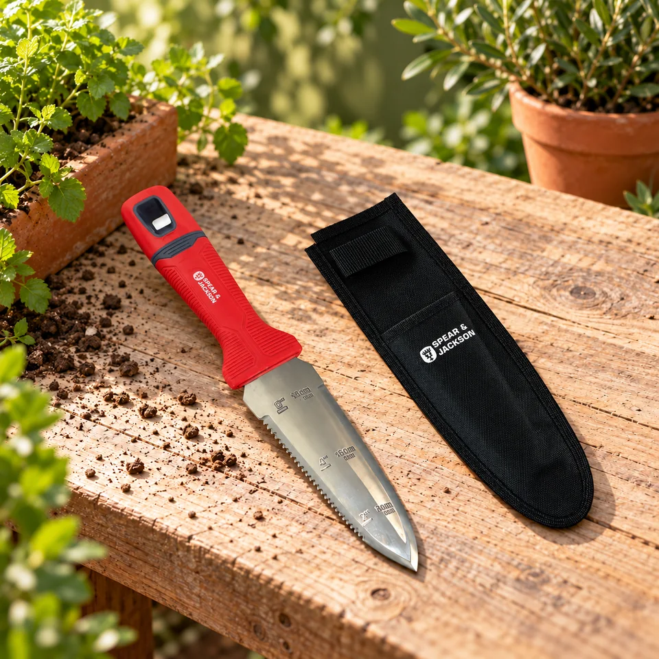 couteau Hori Hori inox 4151HH de Spear & Jackson, mise en situation au jardin