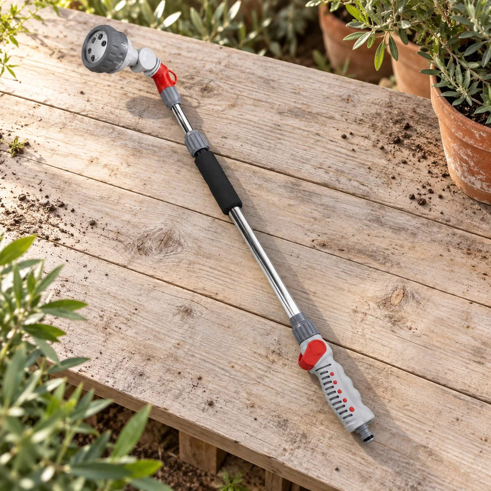 lance articulée six jets de Spid'O, mise en situation au jardin