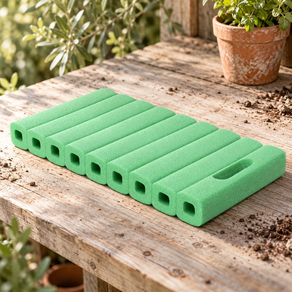 coussin de genoux Basic 20 × 41 cm de Windhager, mise en situation au jardin