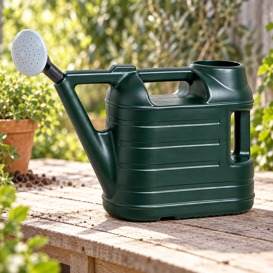 arrosoir 6,5 litres à deux poignées de Zuvo, mise en situation au jardin